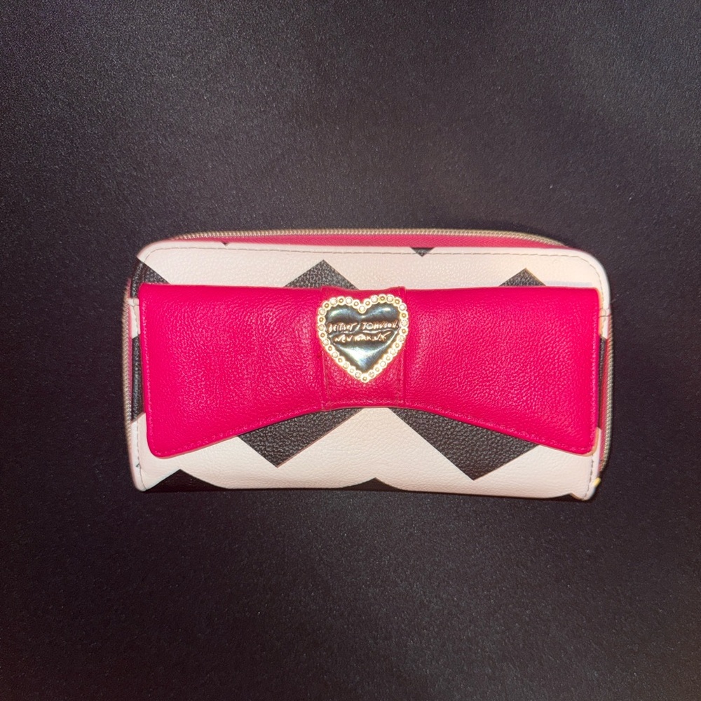 Betsey Johnson Pink, Black, & White Wallet